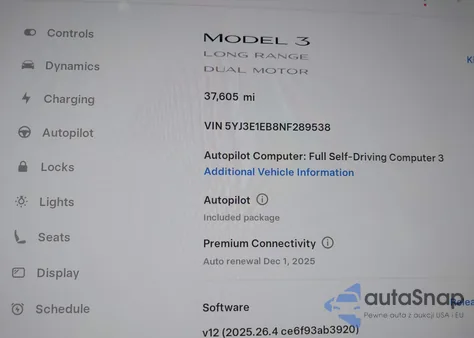 2022 Tesla Model 3 Long Range Dual Motor All-Wheel Drive из США, поврежденный, VIN 5YJ3E1EB8NF289538